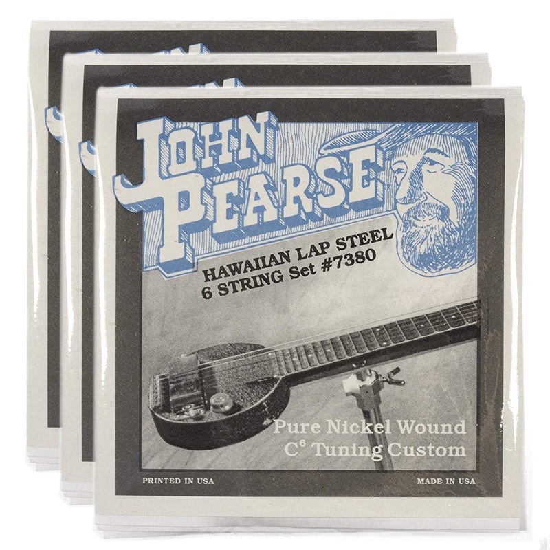 John Pearse أوتار جون بيرس هاواي للبيانو الفولاذي اللاب النقي نيكيل ضبط C6 15-32 (حزمة 3)  - Image 1